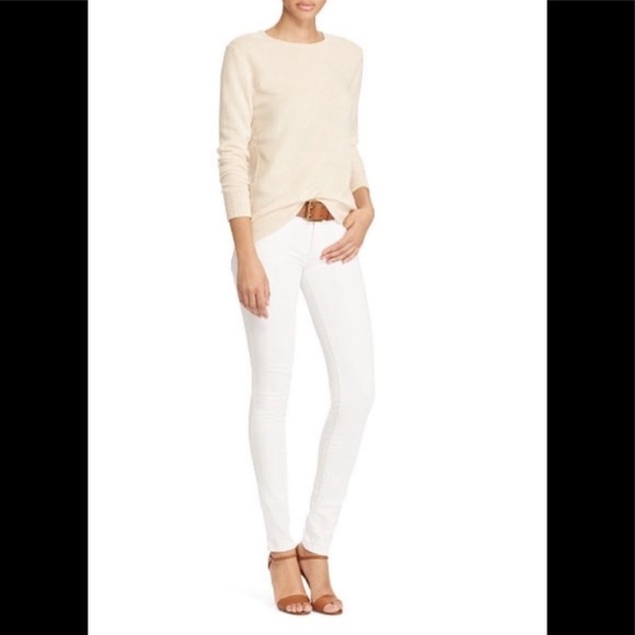 Polo Ralph Lauren Tompkins Skinny Crop White Jean raw size 26 nautical summer - Picture 3 of 16